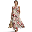 Kirablend Marisol Linen-Look Crewneck Tank Maxi Dress