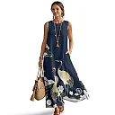 Kirablend Marisol Linen-Look Crewneck Tank Maxi Dress