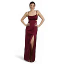 Kirablend Noelle Satin A-Line Maxi Dress with Side Cutouts