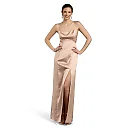 Kirablend Noelle Satin A-Line Maxi Dress with Side Cutouts