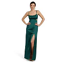 Kirablend Noelle Satin A-Line Maxi Dress with Side Cutouts