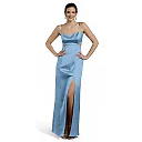 Kirablend Noelle Satin A-Line Maxi Dress with Side Cutouts