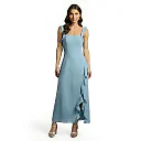 Kirablend Odette Chiffon Ruffle Sheath Dress with Side Slit