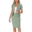 Kirablend Reese Short-Sleeve Blazer & Pencil Skirt Office Set