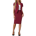 Kirablend Reese Short-Sleeve Blazer & Pencil Skirt Office Set