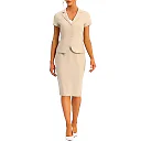 Kirablend Reese Short-Sleeve Blazer & Pencil Skirt Office Set