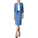 Kirablend Rowan Collarless Blazer & Back-Slit Pencil Skirt Set