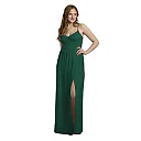 Kirablend Serena Chiffon Spaghetti Strap A-Line Maxi Dress with Slit