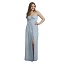 Kirablend Serena Chiffon Spaghetti Strap A-Line Maxi Dress with Slit