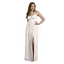 Kirablend Serena Chiffon Spaghetti Strap A-Line Maxi Dress with Slit