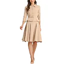 Kirablend Sloane Belted Blazer & Pleated Skirt Two-Piece Set