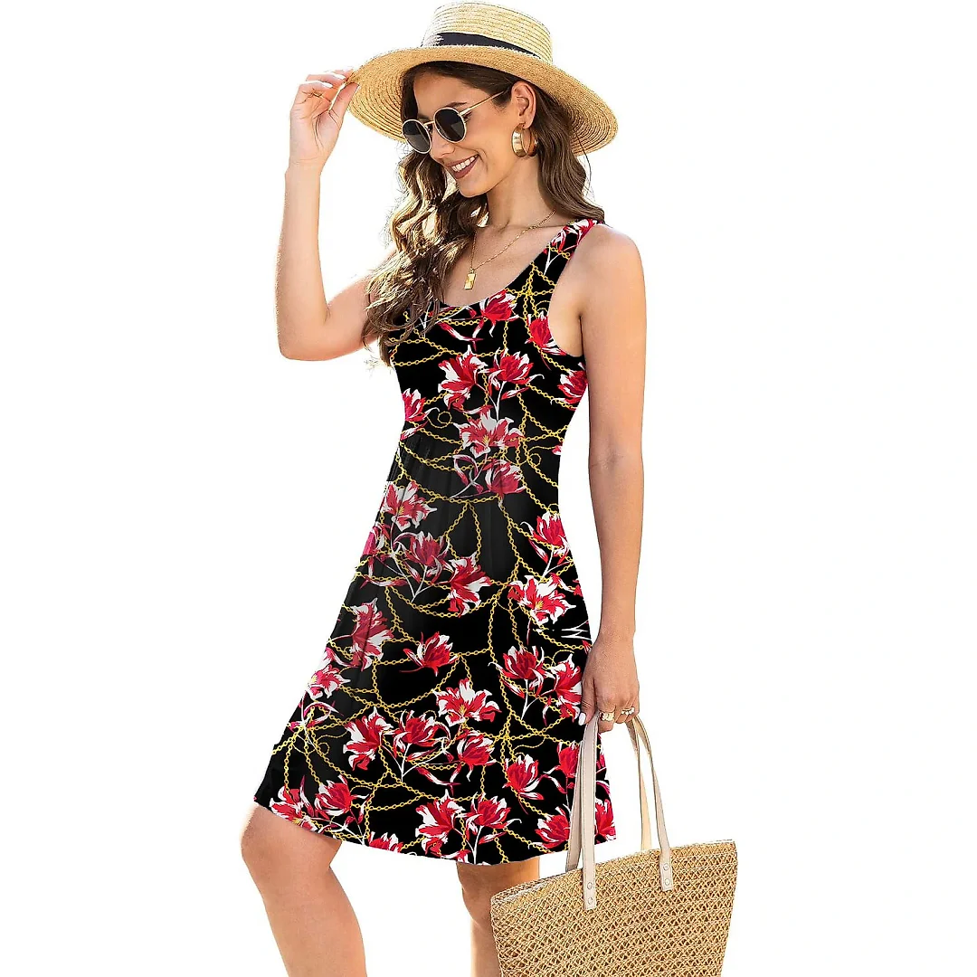 Kirablend Suki Pleated Tank Sundress with Pockets