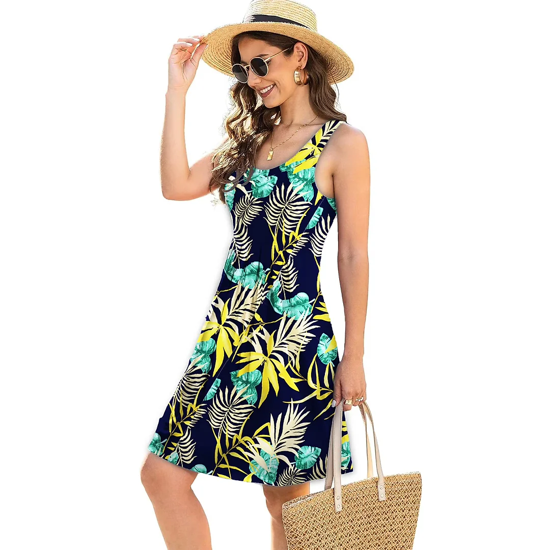 Kirablend Suki Pleated Tank Sundress with Pockets