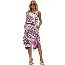 Kirablend Tessa Tropical-Print Tank Midi Dress