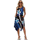 Kirablend Tessa Tropical-Print Tank Midi Dress