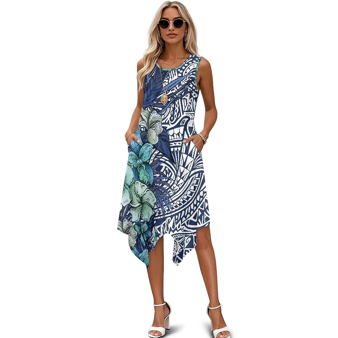 Kirablend Tessa Tropical-Print Tank Midi Dress