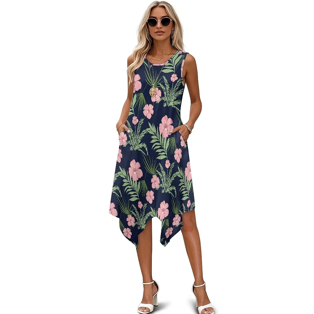 Kirablend Tessa Tropical-Print Tank Midi Dress