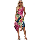 Kirablend Tessa Tropical-Print Tank Midi Dress