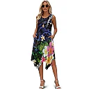 Kirablend Tessa Tropical-Print Tank Midi Dress