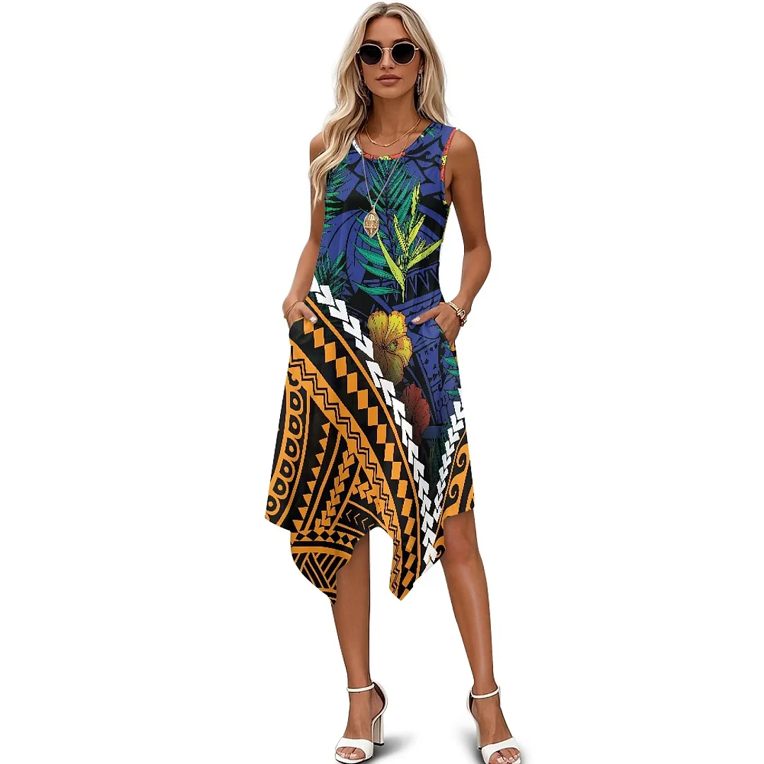 Kirablend Tessa Tropical-Print Tank Midi Dress
