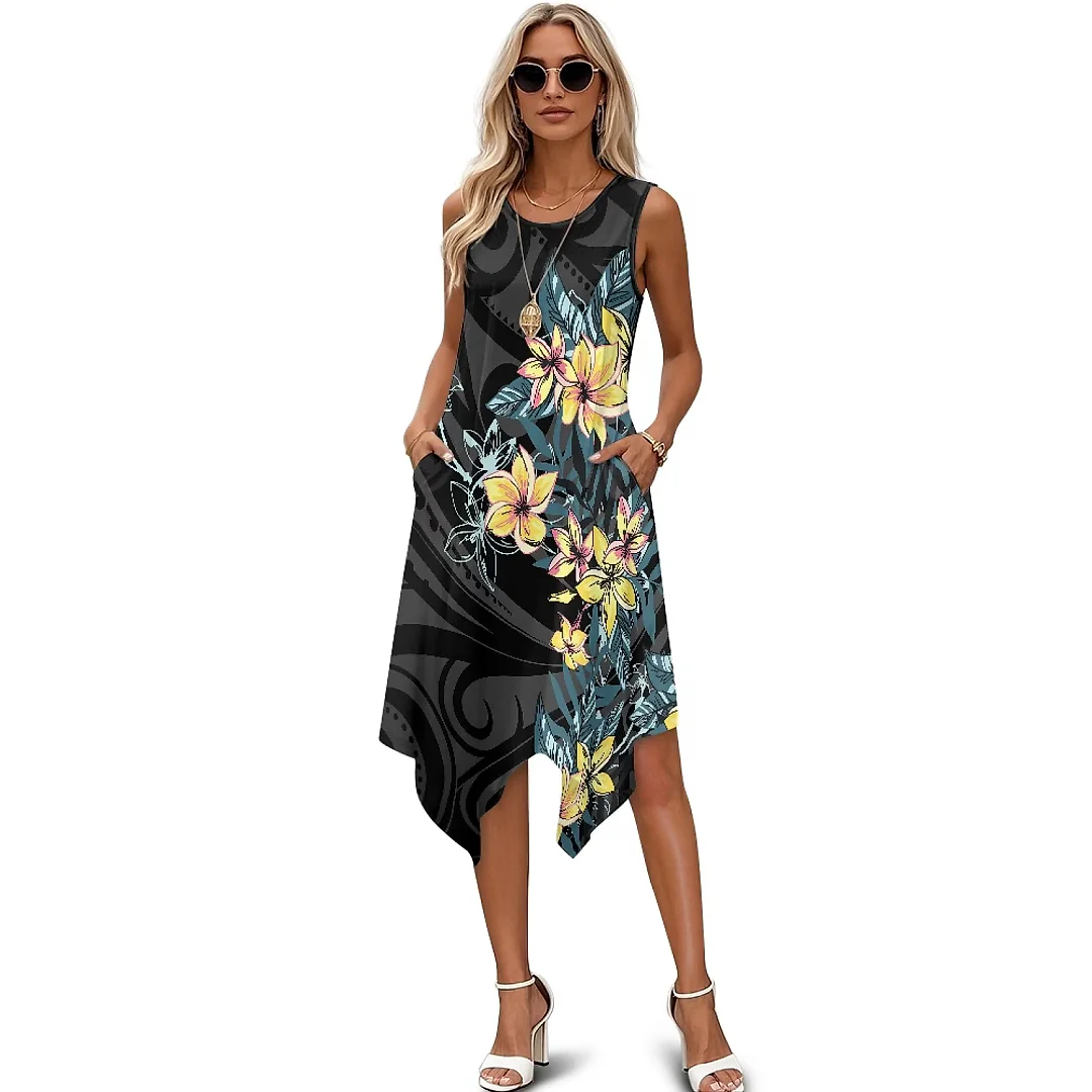 Kirablend Tessa Tropical-Print Tank Midi Dress