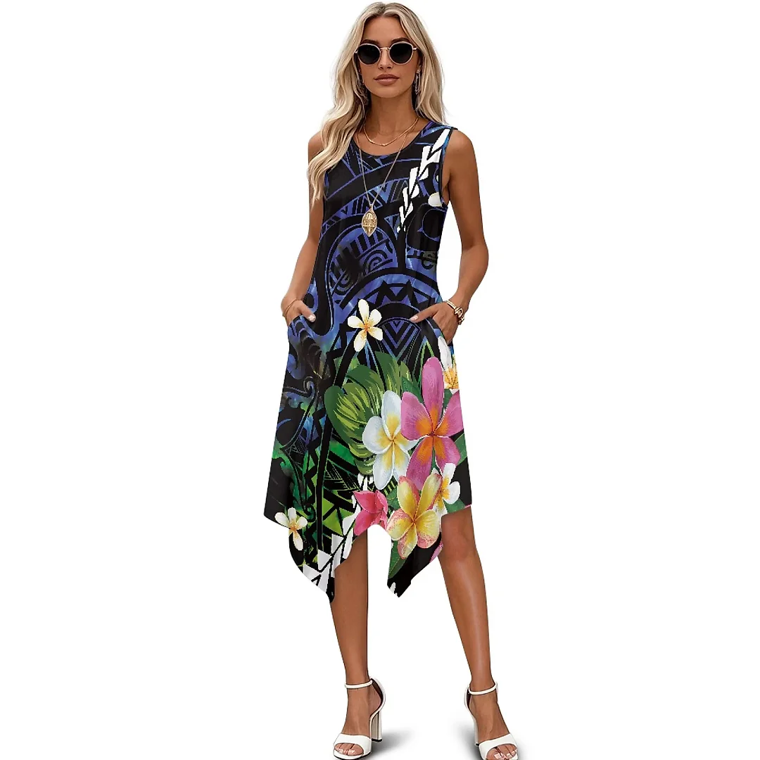 Kirablend Tessa Tropical-Print Tank Midi Dress