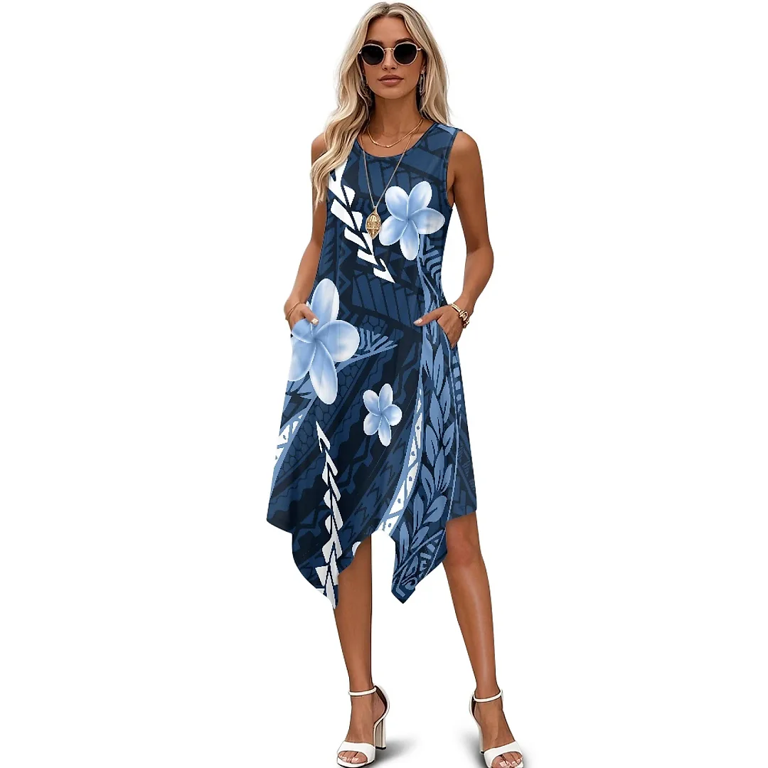 Kirablend Tessa Tropical-Print Tank Midi Dress