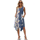 Kirablend Tessa Tropical-Print Tank Midi Dress