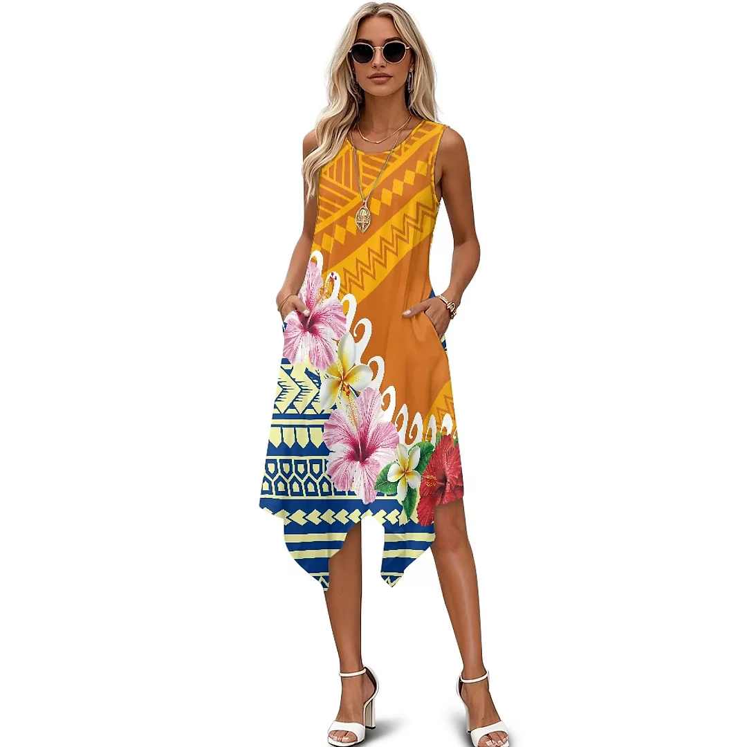 Kirablend Tessa Tropical-Print Tank Midi Dress