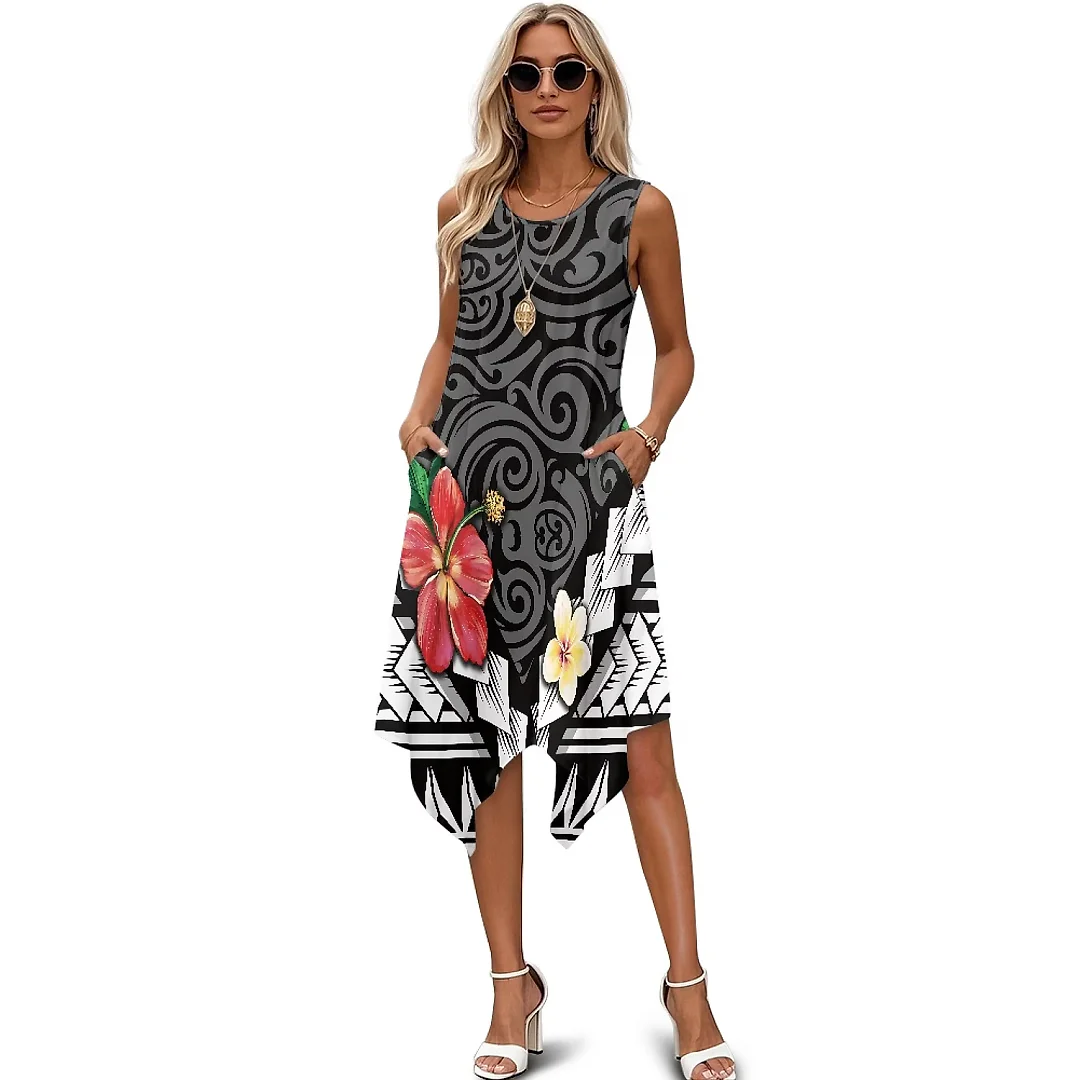 Kirablend Tessa Tropical-Print Tank Midi Dress