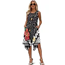 Kirablend Tessa Tropical-Print Tank Midi Dress