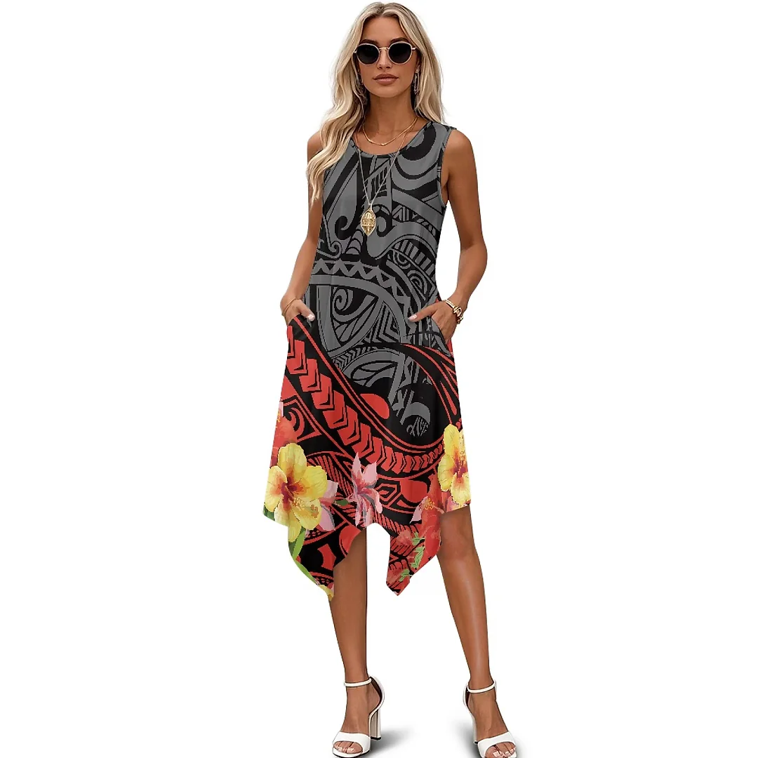 Kirablend Tessa Tropical-Print Tank Midi Dress
