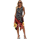 Kirablend Tessa Tropical-Print Tank Midi Dress