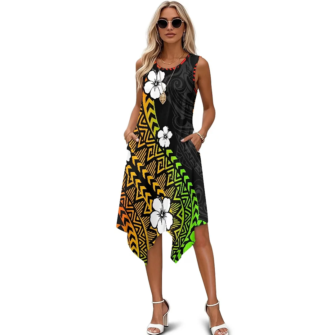 Kirablend Tessa Tropical-Print Tank Midi Dress