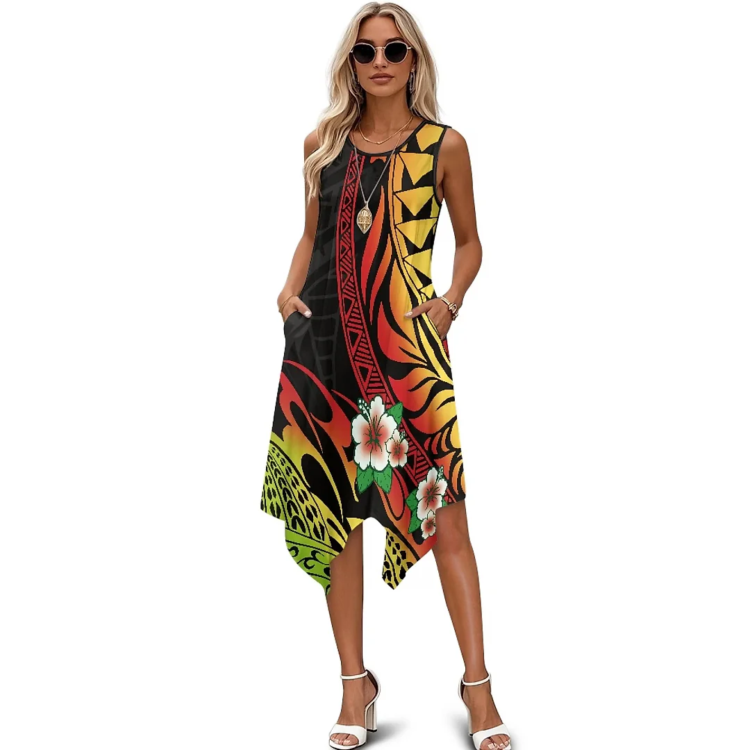 Kirablend Tessa Tropical-Print Tank Midi Dress