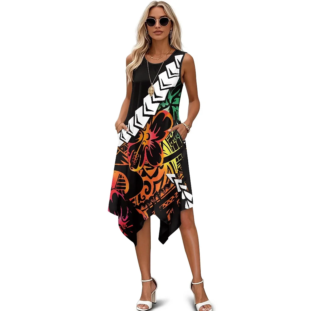 Kirablend Tessa Tropical-Print Tank Midi Dress