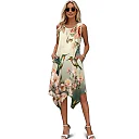 Kirablend Tessa Tropical-Print Tank Midi Dress