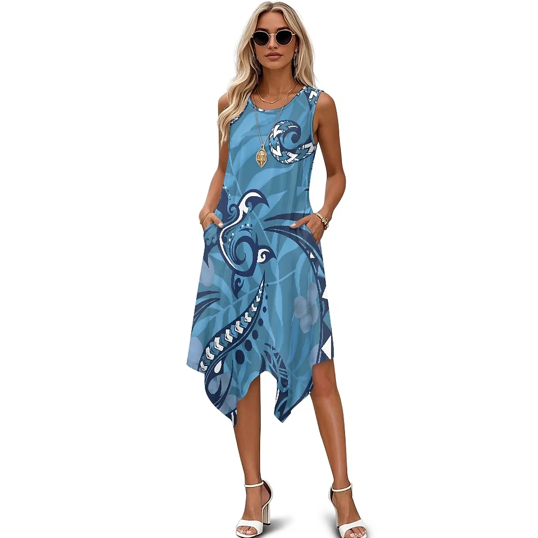 Kirablend Tessa Tropical-Print Tank Midi Dress