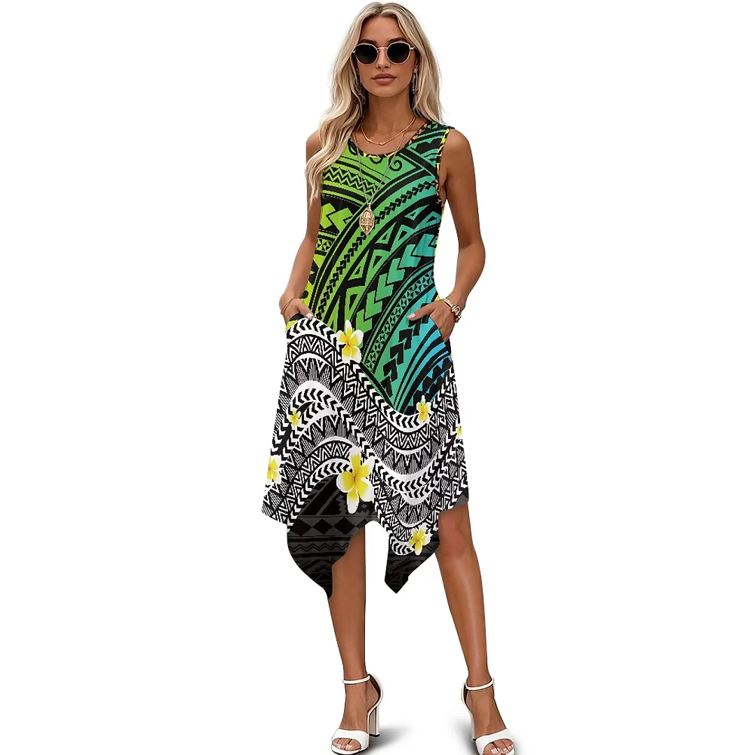 Kirablend Tessa Tropical-Print Tank Midi Dress