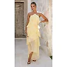 Kirablend Vela Halter Backless Peplum Maxi Dress