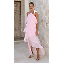 Kirablend Vela Halter Backless Peplum Maxi Dress