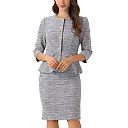 Kirablend Wren Tweed Jacket & Pencil Skirt Two-Piece Set