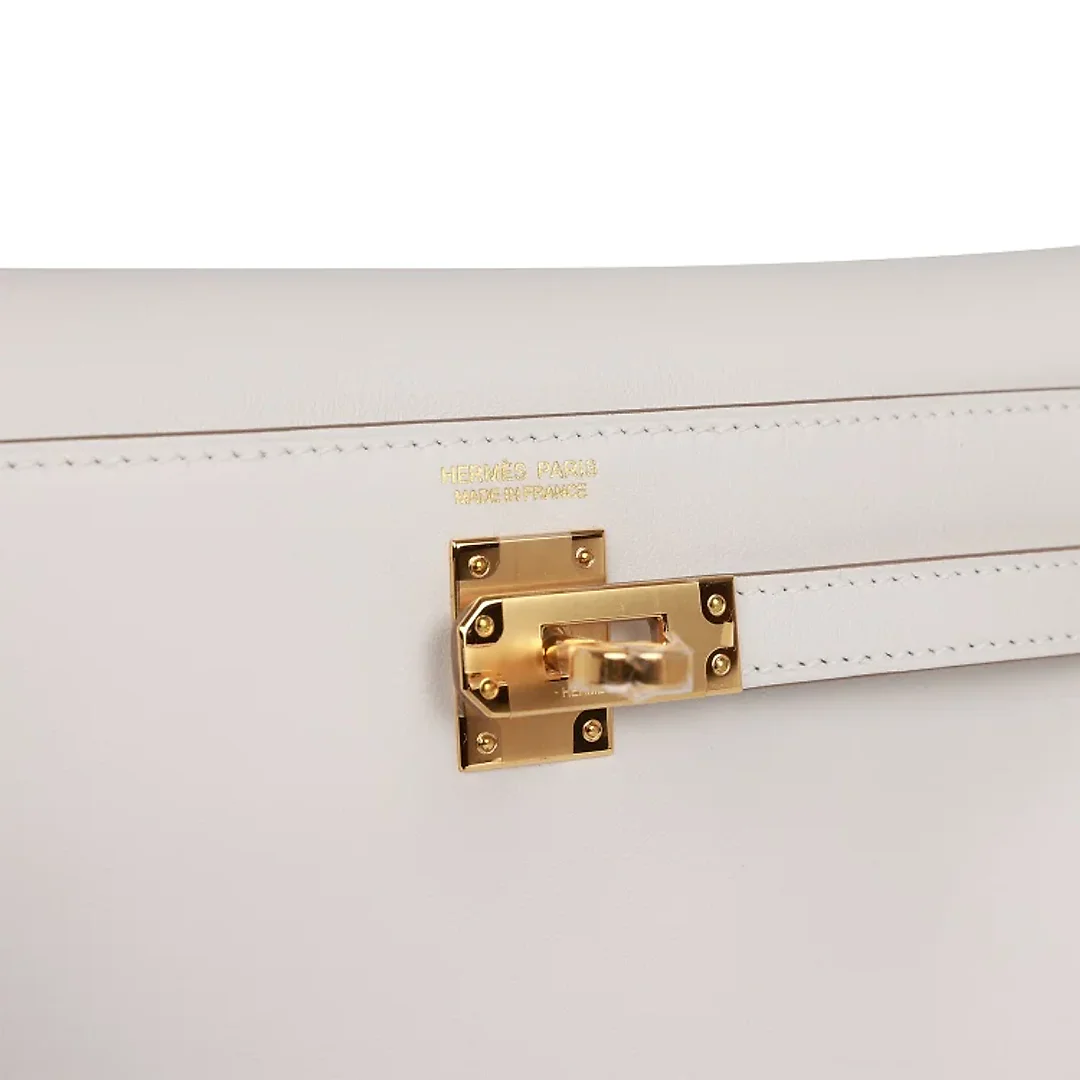 H Kelly Danse Gris Perle Swift Gold Hardware