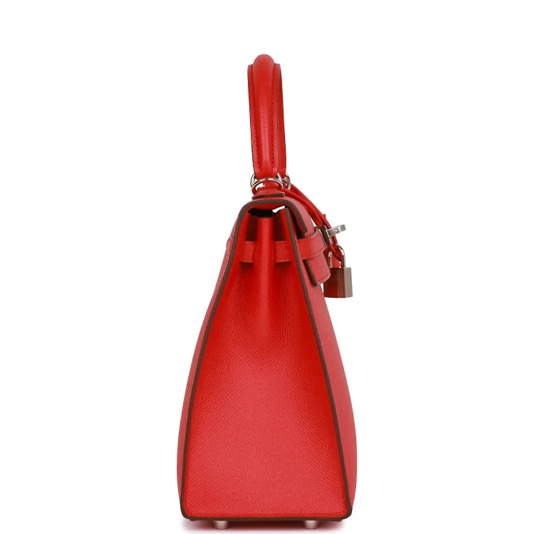 H Kelly Sellier 25 Rouge de Coeur Verso Epsom Palladium Hardware