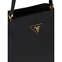 PP Medium Saffiano Leather PP Matin��e Bag in Black
