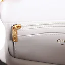 CC Pearl Crush Mini Rectangular Flap Bag Light Grey Lambskin Antique Gold Hardware