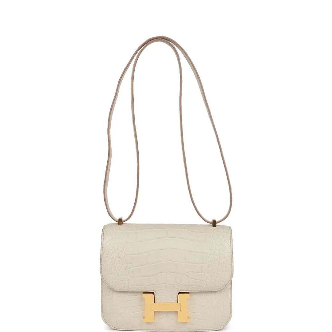 H Constance 18 Beton Matte Alligator Gold Hardware