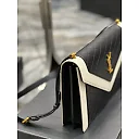 Y Gaby Satchel in Lambskin and Lamb Leather  Black&White