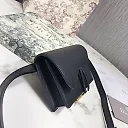 D Black Calfskin Saddle Belt Bag