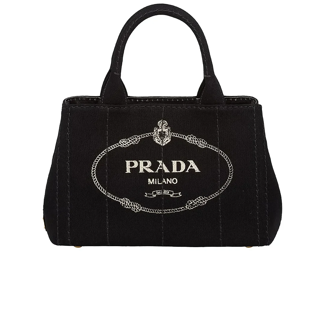 PP Small Cotton Canvas Tote in Black